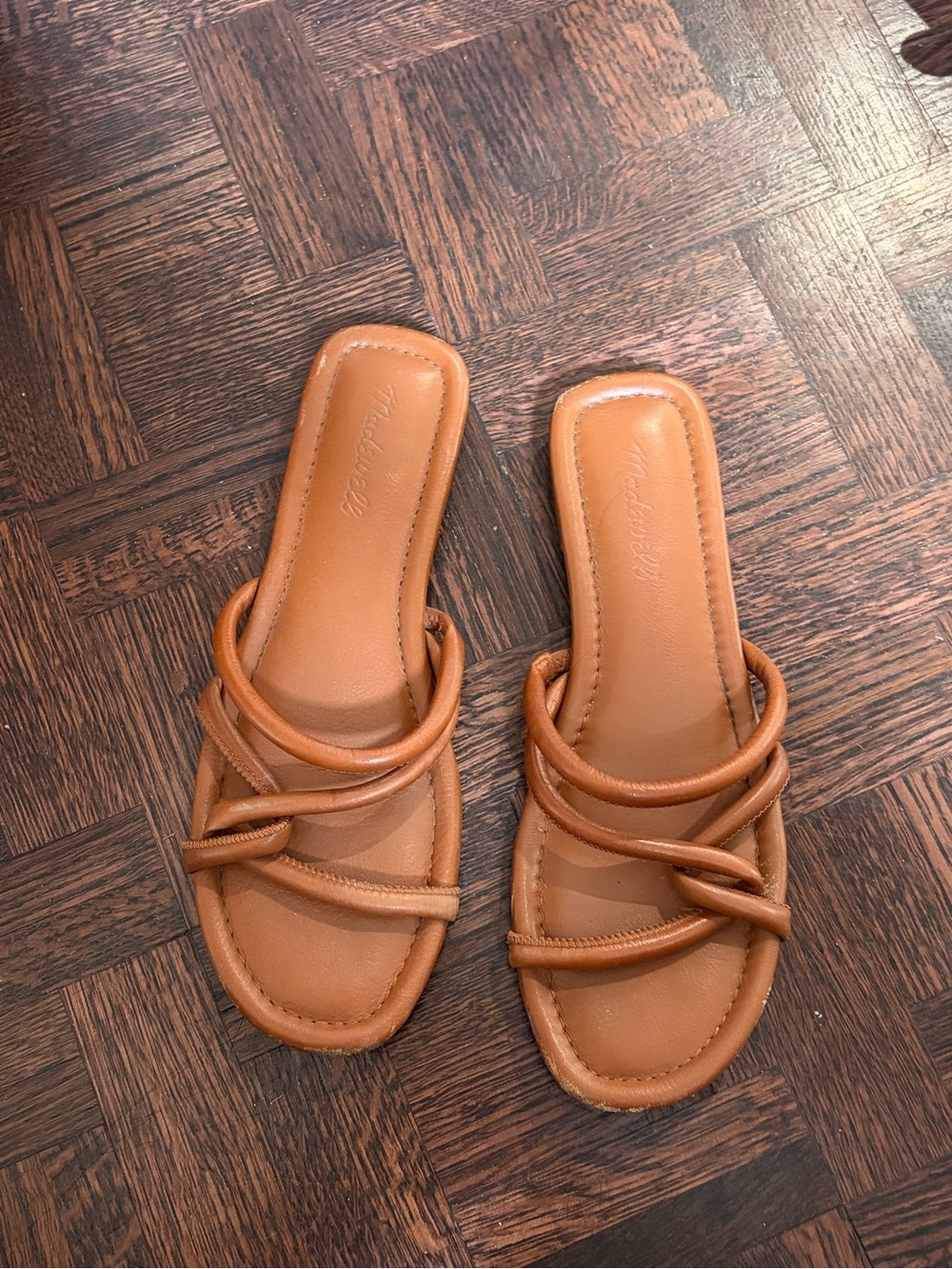 Madewell Women’s Tan Strappy Slide Sandals